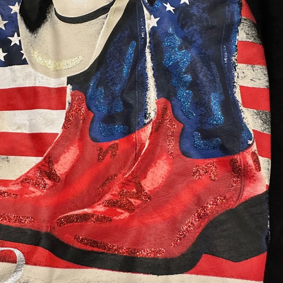 Cato Womens 22/24W Long Sleeve T-shirt Jersey black shirt American Country‎ Plus - Picture 4 of 4